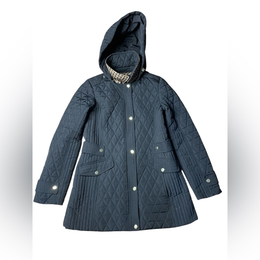 London Fog Black Diamond Quilted Hooded Jacket - Size S